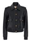Michael Kors Leather Blouson In Black