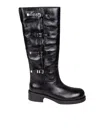 Michael Kors Darrington Crackled Leather Boot In Black