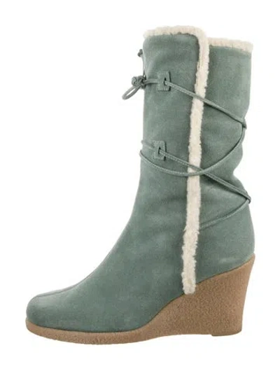 Pre-owned Michael Kors Leather Boots In Green