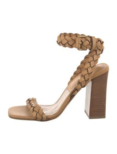 Pre-owned Michael Kors Leather Braided Accents Sandals In Brown