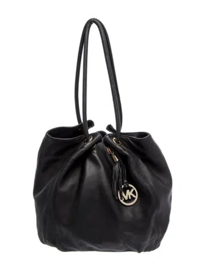 Pre-owned Michael Kors Leather Bucket Bag In Black
