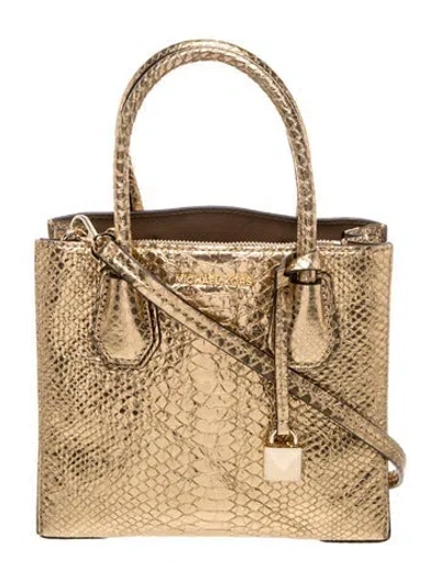 Pre-owned Michael Kors Leather Bucket Bag In Gold