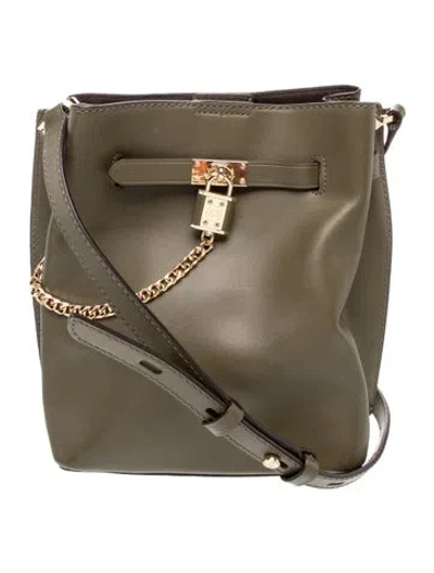 Pre-owned Michael Kors Leather Bucket Bag In Green