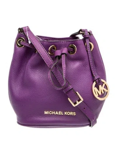 Pre-owned Michael Kors Leather Bucket Bag In Purple