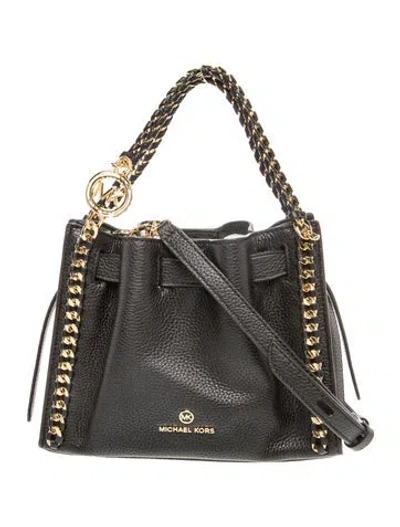 Pre-owned Michael Kors Leather Bucket Bag W/ Tags In Black