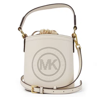 Michael Kors Leather Canvas Shoulder Bag 2way In Sand