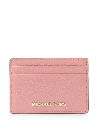 Michael Kors Leather Card Case In Pink