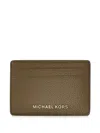 Michael Kors Leather Card Case In Brown