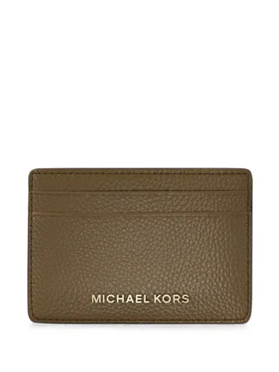 Michael Kors Leather Card Case In Brown