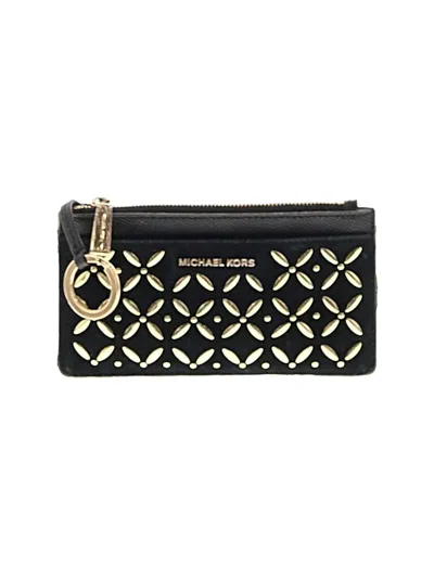 Pre-owned Michael Kors Leather Card Holder In Black