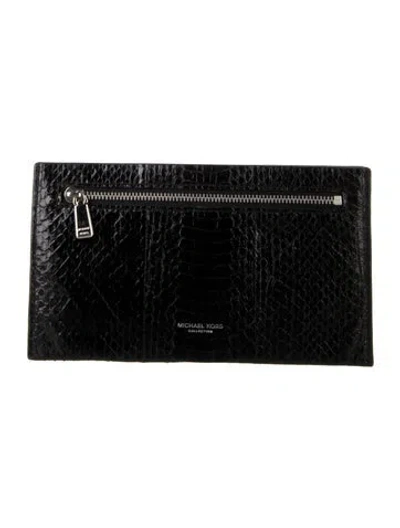 Pre-owned Michael Kors Leather Card Holder In Black