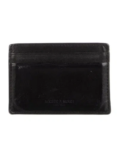 Pre-owned Michael Kors Leather Card Holder In Black