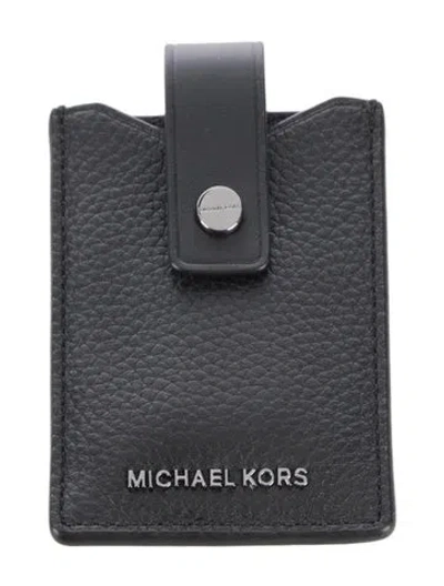 Pre-owned Michael Kors Leather Card Holder In Black