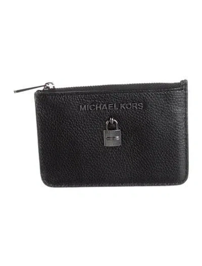Pre-owned Michael Kors Leather Card Holder In Black