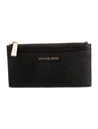 Pre-owned Michael Kors Leather Card Holder In Black