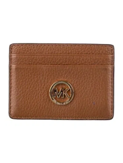 Pre-owned Michael Kors Leather Card Holder In Brown