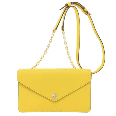 Pre-owned Michael Kors Leather Chain/shoulder Wallet () In Yellow