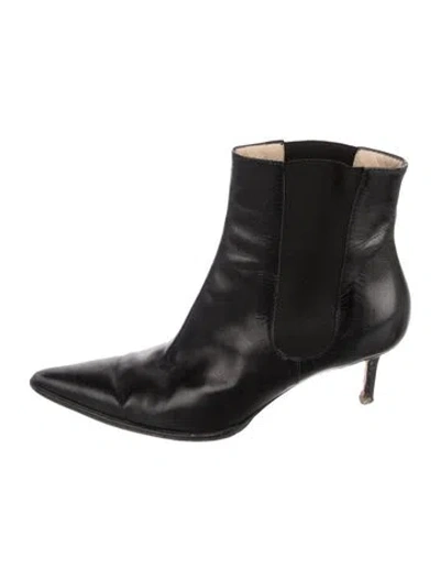 Pre-owned Michael Kors Leather Chelsea Boots In Black