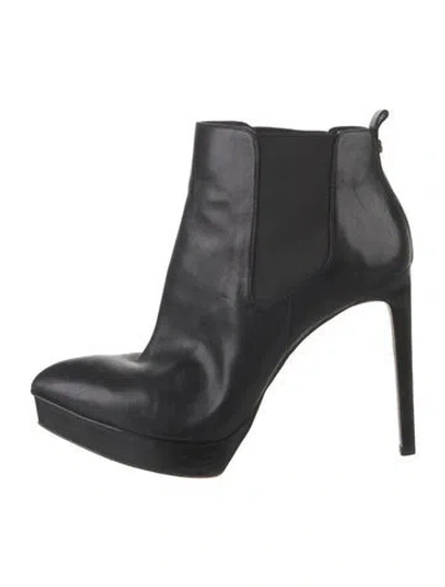 Pre-owned Michael Kors Leather Chelsea Boots In Black