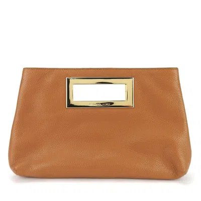 Pre-owned Michael Kors Leather Clutch Bag Handbag () In Brown