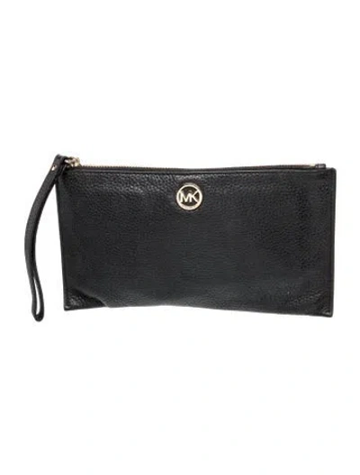 Pre-owned Michael Kors Leather Clutch In Black