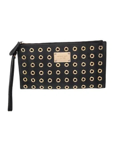 Pre-owned Michael Kors Leather Clutch In Black
