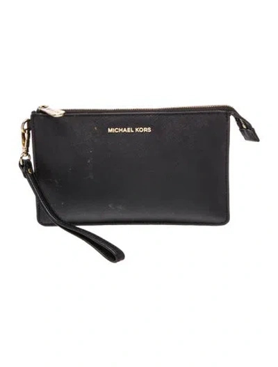 Pre-owned Michael Kors Leather Clutch In Black