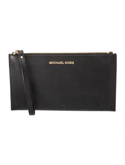 Pre-owned Michael Kors Leather Clutch In Black