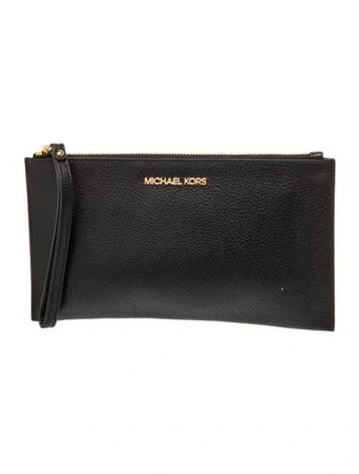 Pre-owned Michael Kors Leather Clutch In Black