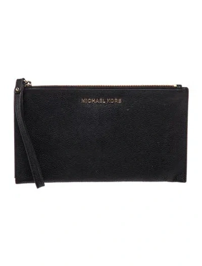 Pre-owned Michael Kors Leather Clutch In Black