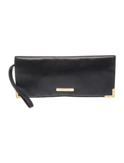 Pre-owned Michael Kors Leather Clutch In Black