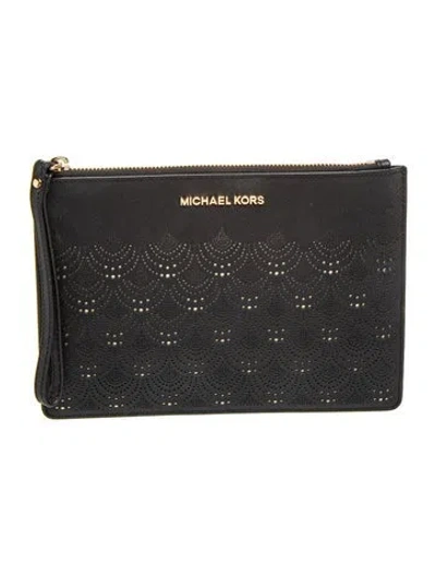 Pre-owned Michael Kors Leather Clutch In Black