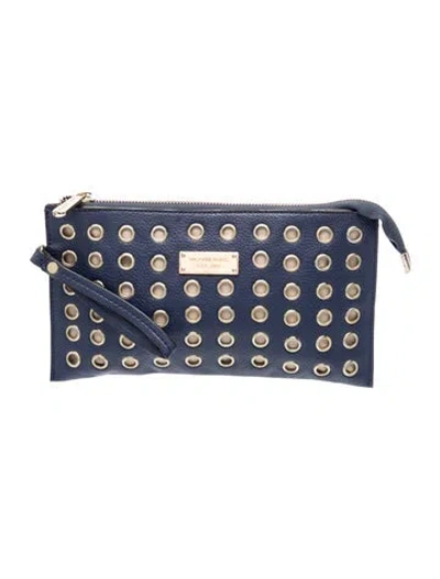 Pre-owned Michael Kors Leather Clutch In Blue