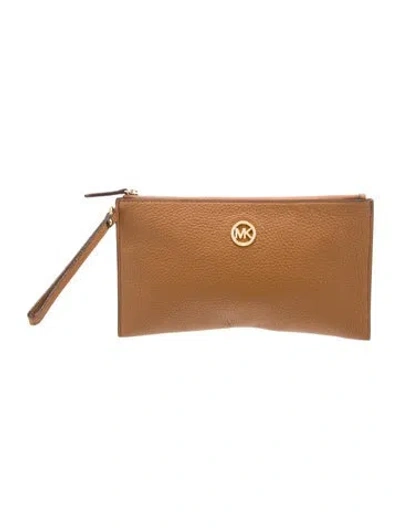 Pre-owned Michael Kors Leather Clutch In Brown