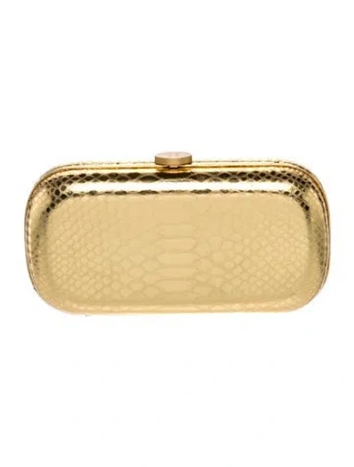 Pre-owned Michael Kors Leather Clutch In Gold