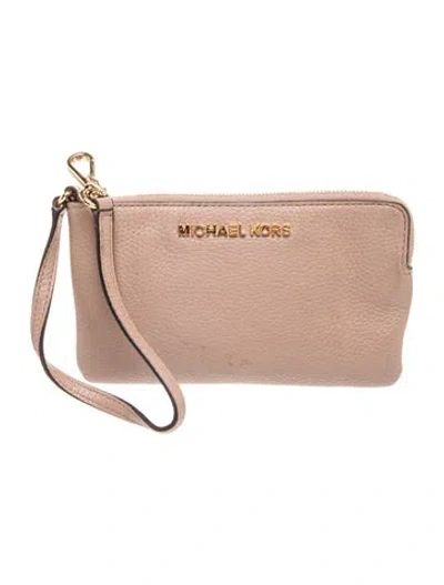 Pre-owned Michael Kors Leather Clutch In Neutral