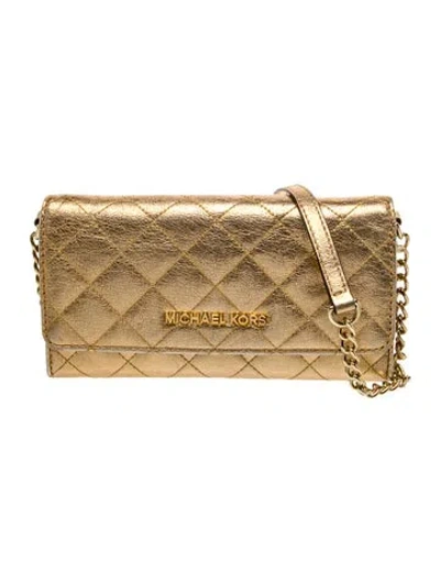 Pre-owned Michael Kors Leather Clutch In Neutral