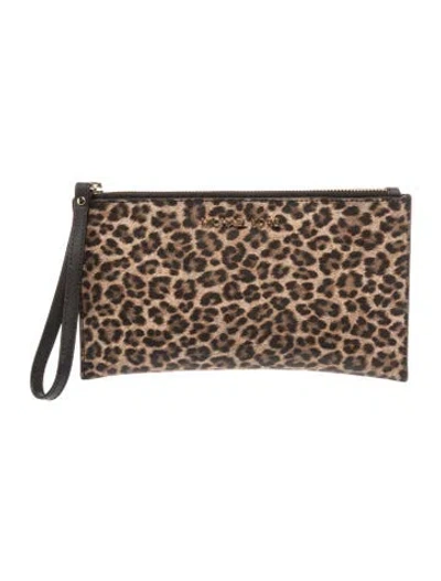 Pre-owned Michael Kors Leather Clutch In Neutrals