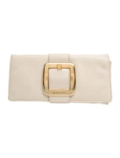 Pre-owned Michael Kors Leather Clutch In Neutrals