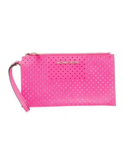 Pre-owned Michael Kors Leather Clutch In Pink