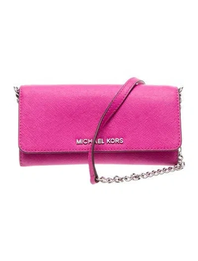 Pre-owned Michael Kors Leather Clutch In Pink