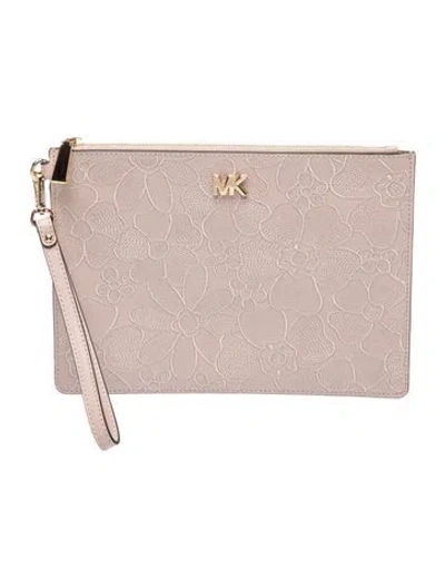 Pre-owned Michael Kors Leather Clutch In Pink