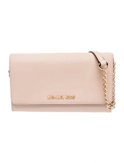 Pre-owned Michael Kors Leather Clutch In Pink