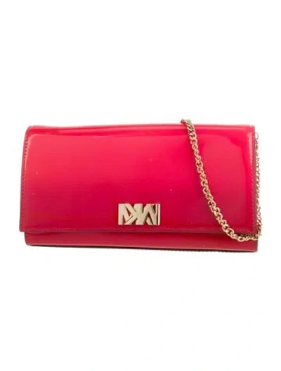 Pre-owned Michael Kors Leather Clutch In Red