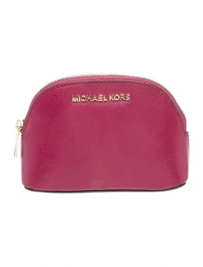 Pre-owned Michael Kors Leather Clutch In Red