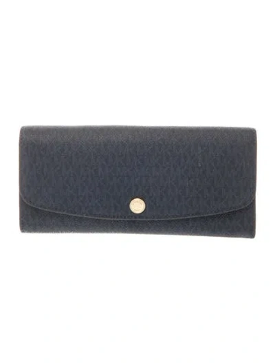 Pre-owned Michael Kors Leather Clutch W/ Tags In Blue