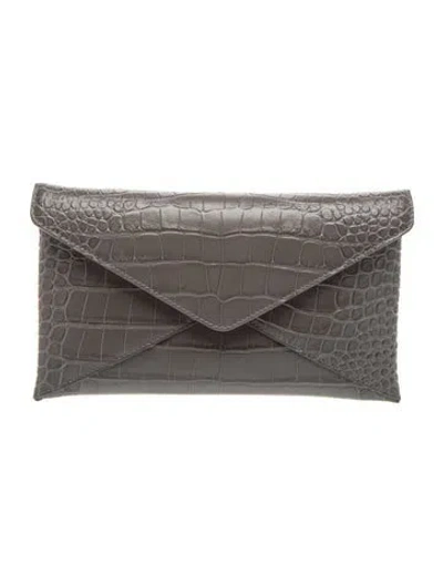Pre-owned Michael Kors Leather Clutch W/ Tags In Gray
