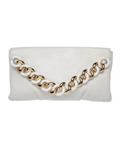 Pre-owned Michael Kors Leather Clutch In White
