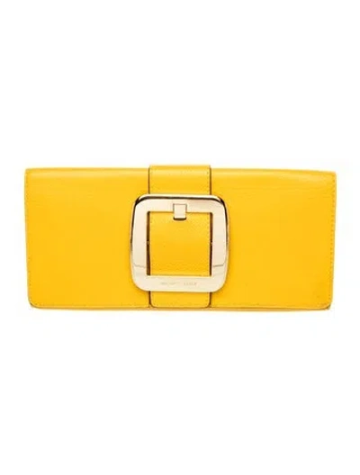 Pre-owned Michael Kors Leather Clutch In Yellow