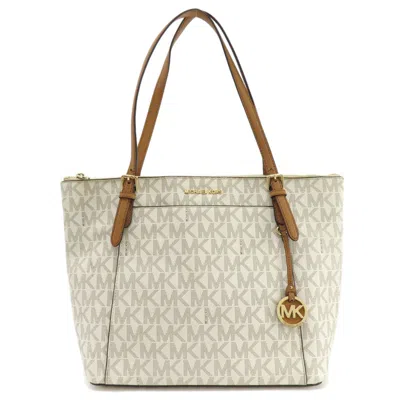 Pre-owned Michael Kors Leather Coated Canvas Tote Bag () In Multi